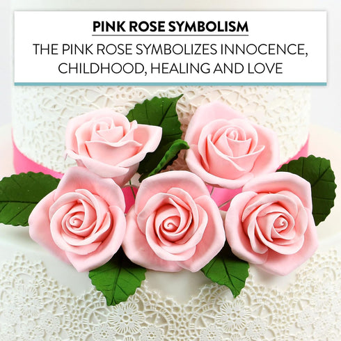 2 Inch, 8 Count Global Sugar Art Peace Rose Sugar Cake Flowers Pink by Chef Alan Tetreault