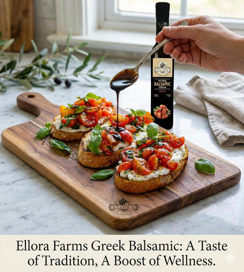 Pack Pack 2 Ellora Farms, Combo Dates and Peach Infused Balsamic Vinegar Creme, All-Natural, No- Additives, No-Added