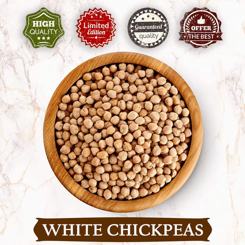 1.5 (lbs.) NY SPICE SHOP White Chickpeas - Pound Dried White Beans - Whole White Chana - Pure & Natural Dry Beans