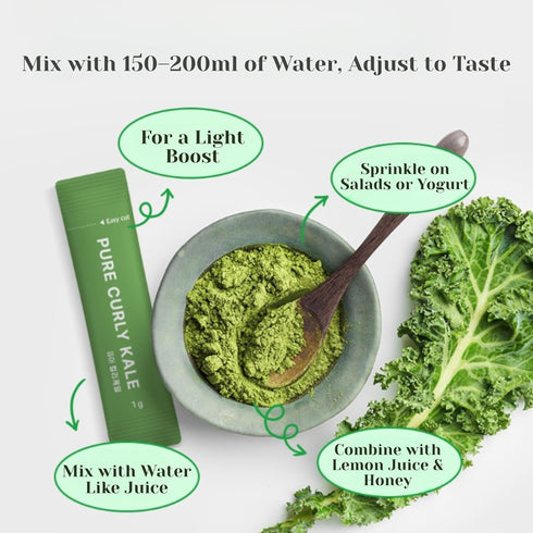 Packs 100% Packed, Pure Curly Kale Powder Stick Freeze-Dried Kale, Kale Powder, No Artificial Colors or Flavors