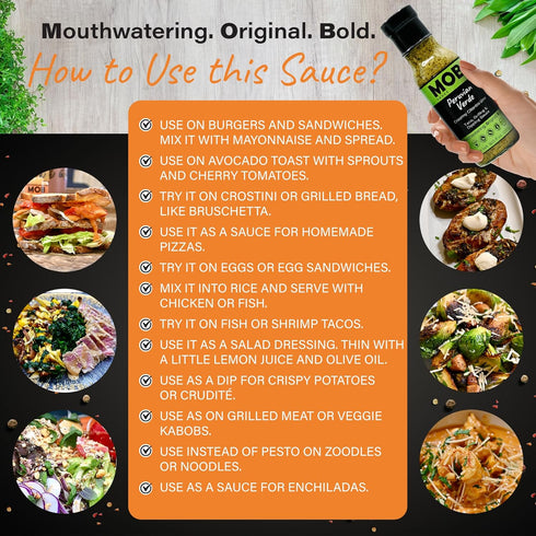 MOB Sauce Peruvian Verde – Award Winning, Creamy Cilantro Lime Taco, Grilling & Dipping Sauce, 9 fl oz