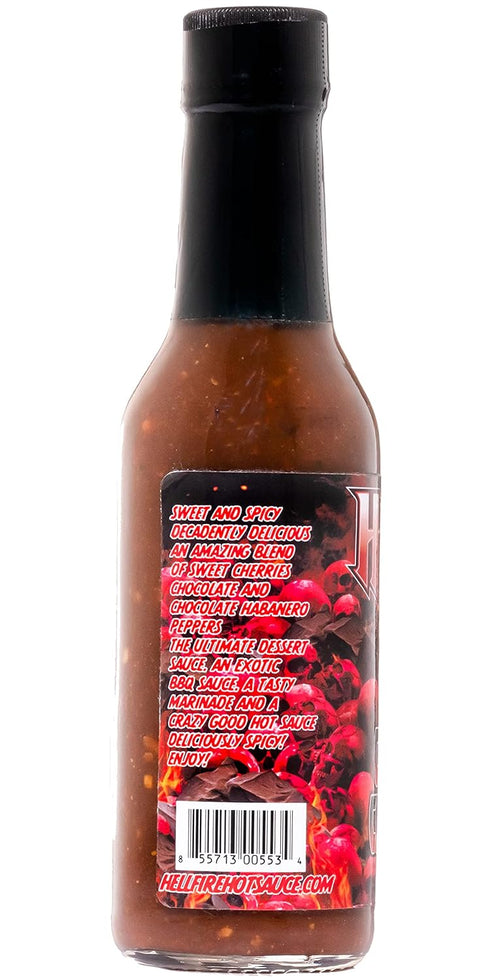 Hellfire Gourmet Dessert Hot Sauce Chocolate Cherry Hell with Fruit and Chocolate, 5 oz