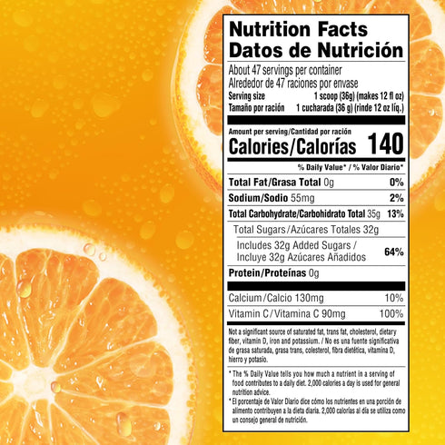 2 Pack, 58.9 oz Tang Orange Naturally Flavored Powdered Soft Drink Mix, ct Canisters
