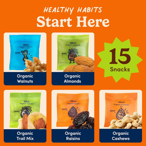 Nuts.com Organic Dried Fruit and Nuts Variety Box Gourmet Assortment for Festive Gifts Includes Organic Cashews