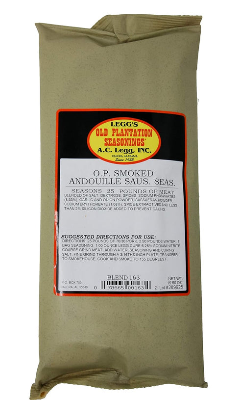 Legg's Old Plantation Seasonings A.C. Legg's - OP Smoked Andouille Sausage Seasoning for 25 Pounds, 19.5