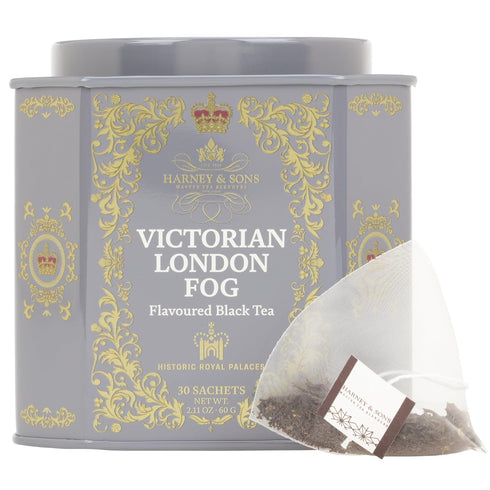 30 Harney & Sons Victorian London Fog Tea, Black and Oolong Tea with Citrus, Vanilla and Lavender | Sachets, Historic