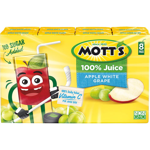 100 6.75 oz (Pack 32) Mott's percent Apple White Grape Juice, fl boxes
