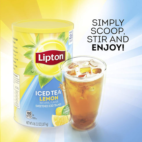 4lb 2.1 oz availble) 28Qt Lipton Iced Tea Mix, Lemon, Net Weight - (Selling as a Single - not Single
