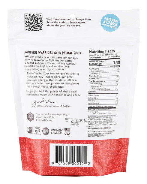 9 3 Pack BeeFree Warrior Mix Gluten Free Granola - Chunky Granola Bites | Paleo, Low Carb, Grain Free, Preservative