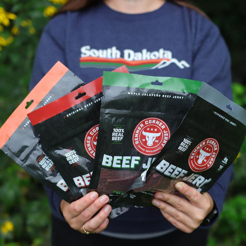(2.5oz) 100% Renner Corner Jerky's Maple Jalapeno Beef Jerky - Natural, Handcrafted Premium Beef, Made in South Dakota