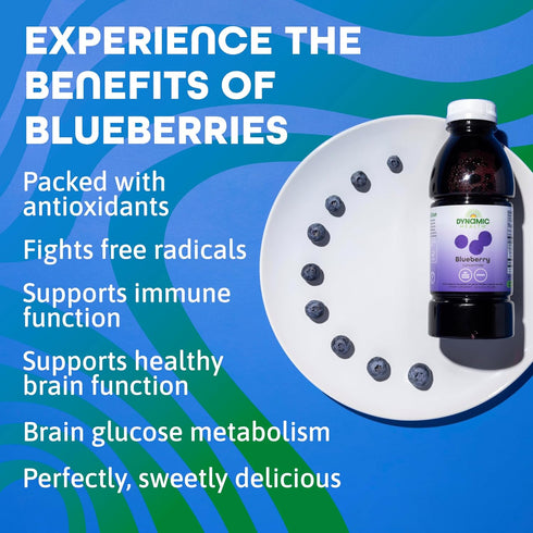 100% 16 oz Dynamic Health Blueberry Concentrate, Concentrate, Unsweetened, No Additives, Brain Function, Antioxidant
