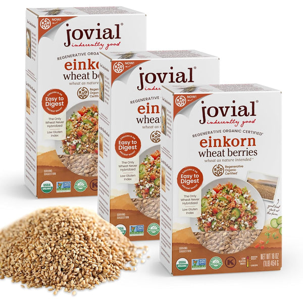 Jovial Einkorn 100% Organic Wheat Berries - Einkorn Berries, Organic Farro, High