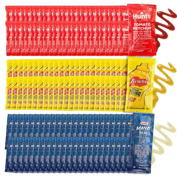 Chronos Condiment 150 assortment gift pack - 50 Single Serve Pouches of