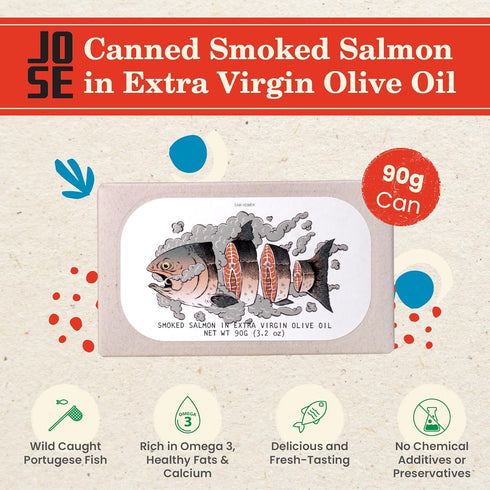 90g 3-Pack Jose Gourmet Smoked Salmon in Extra Virgin Olive Oil