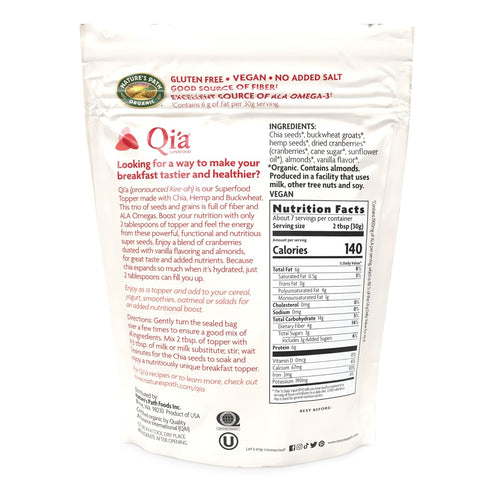 Nature's Path Organic Superfood Cranberry Vanilla Chia, Buckwheat & Hemp Cereal, 7.9 oz (Pack of 1), Gluten Free