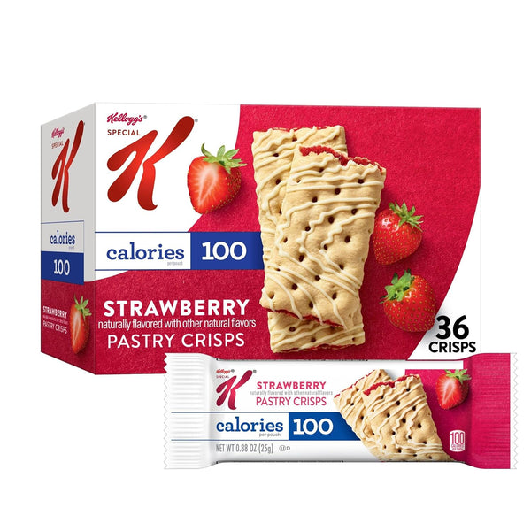 Special K Bar Pastry Crisps, 100 Calories, Breakfast Bars, Value Size, Strawberry,