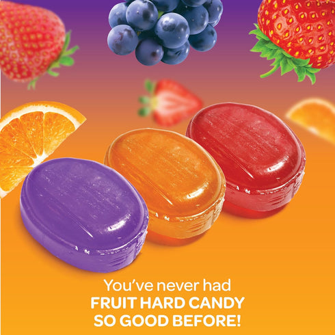 2 Pack 180 Count) Assorted Fruit Drops Hard Candy - Pound Bulk (About - Orange, Strawberry, Grape, Cherry