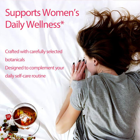 10 Hiberbs Fibro Tea, Teabags, Herbal Tea for Women Daily Wellness, Organic Herbal Blend with Brown Sugar & Flos