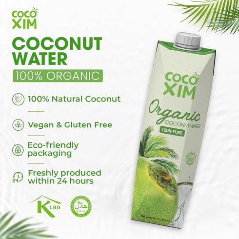 33.8 oz (Pack 12)| 100% COCOXIM Ready to Drink Coconut Water Organic - of Zero Added Sugar| Natural & Fresh