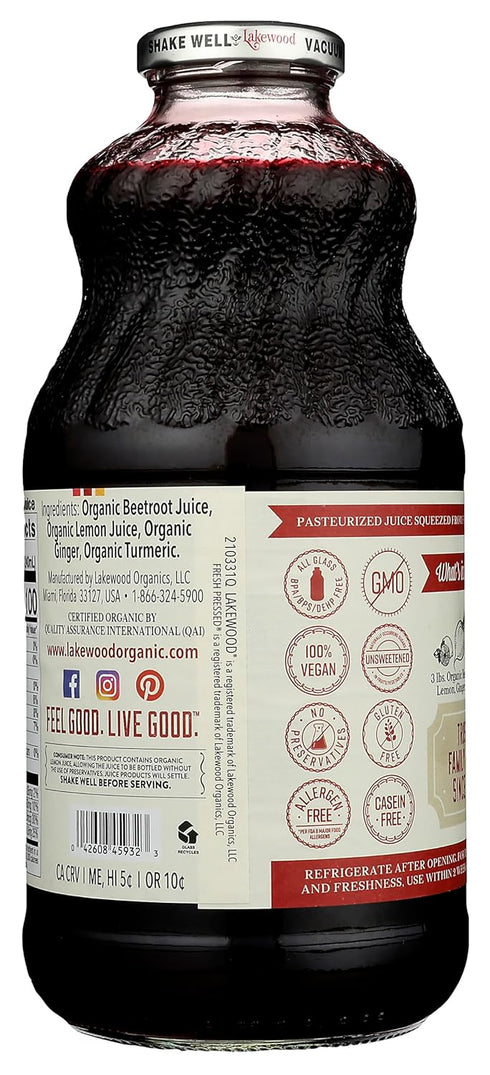 32 Lakewood Organic Beet Ginger Turmeric Juice, FZ