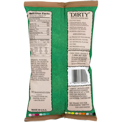 2 Oz (Pack 5) Dirty Kettle Potato Chips Jalapeno Heat
