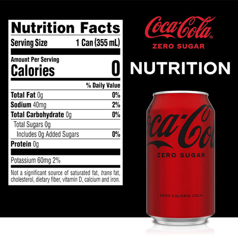Pack 12 oz, 36 Pack Coca-Cola Zero Sugar Fridge Bundle, fl