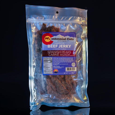 7 oz Centennial Cuts Beef Jerky Spanish Peaks Carne Asada, High Protein, Snack