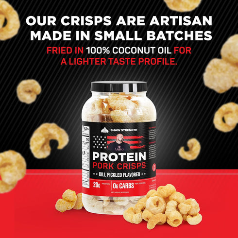 8Oz) Ol' Uncle Porkers Shaw Strength Protein Pork Rinds (Dill Pickle, Developed for Worlds Strongest Man Brian Shaw