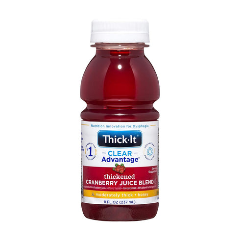 Thick-It Clear Advantage Thickened Cranberry Juice Blend, Moderately Thick Honey Bottle, 8