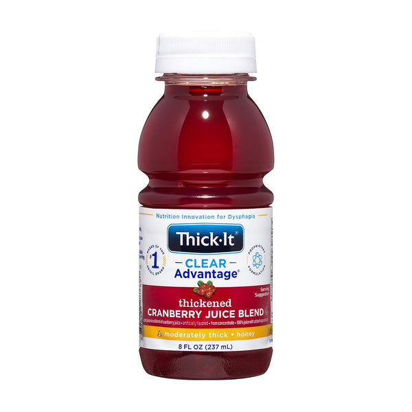 Thick-It Clear Advantage Thickened Cranberry Juice Blend, Moderately Thick Honey Bottle, 8