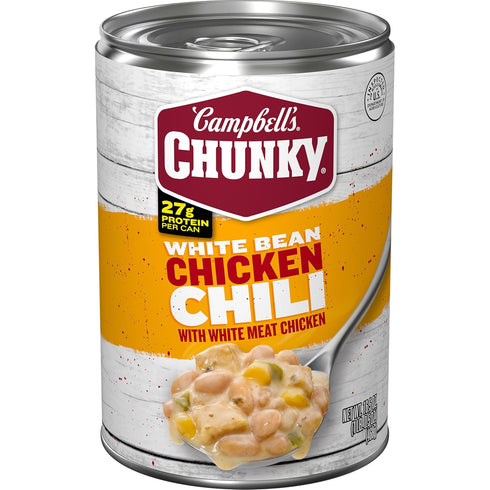 Campbells Chunky White Bean Chicken Chili, 16.5 oz Can