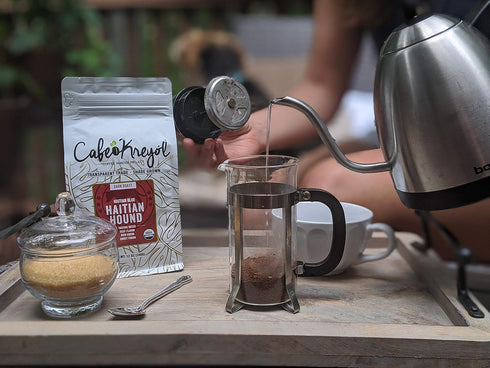 2 lb Cafe Kreyol Organic Haitian Hound | - Haitian Blue Dark Roast Coffee - Whole Bean Coffee, is Smooth Low Acid