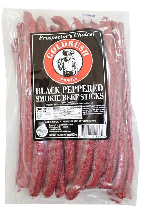 Gold Rush Farms Gold Rush Black Pepper Beef Sticks (Smokies) 2.5 Lb.