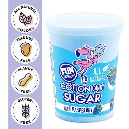 3 Pack 50 Fun Sweets Cotton Candy Sugar Flavor Variety Cherry, Blue Raspberry & Watermelon All Natural Flavors & Colors