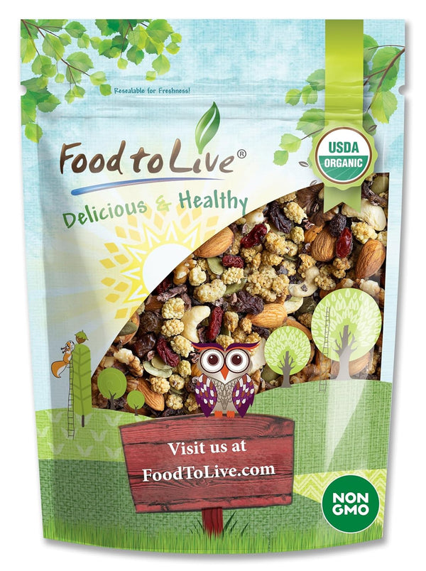 Food to Live - Organic Raw Munchies Snack Mix, 1 Pound -