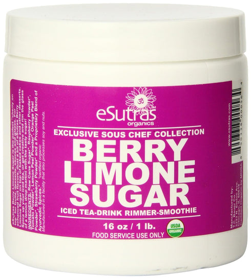 eSutras Organics Sugar, Berry Limone, 16 Ounce