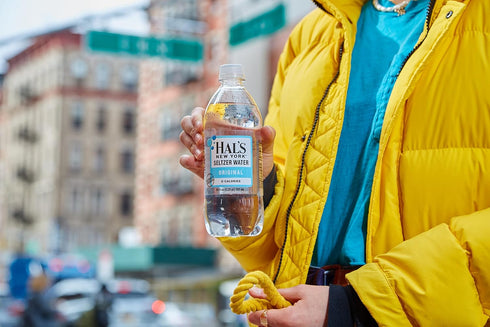 Hal's New York 20 Oz (Pack 24) Seltzer Water, Original Sparkling Water, Fl Bottles