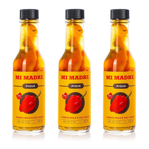 Mi Madre Pique Hot Sauce, Handcrafted in Puerto Rico, 100 Percent Natural,