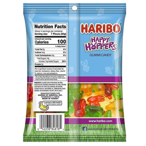 Haribo Happy Hoppers Gummi Candy, 4 oz (2 Pack)