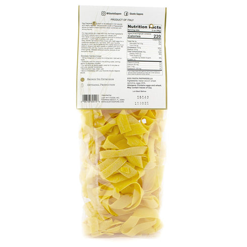340g 6 pack Giusto Sapore Classic Pappardelle All Vovo Italian Egg Pasta Nest - - Premium Bronze Drawn Durum Wheat