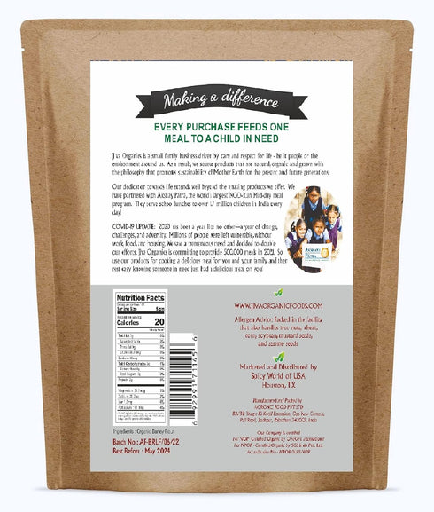 2 Jiva Organic Barley Flour Pound - All Natural & Raw - Product of India