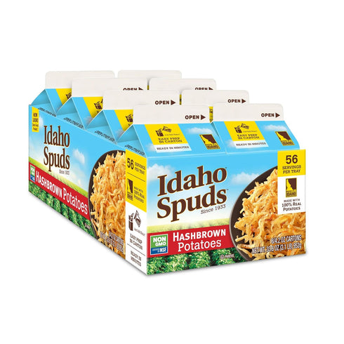 Idaho Spuds Premium Hashbrown Potatoes 4.2 oz | 8 Pack, Made from