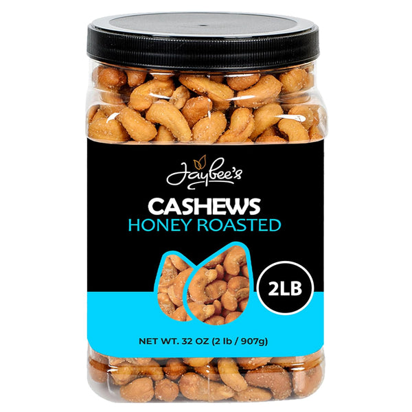 Honey Roasted Cashews - 32 oz Reusable Container | Gourmet Nuts Coated