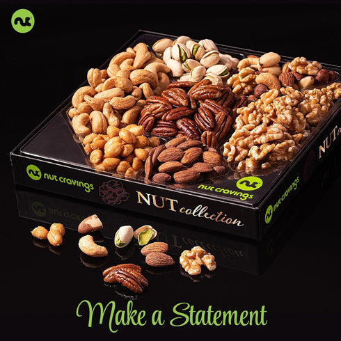 (7 Package, NUT CRAVINGS - Mothers Day Treats, Nut Collection Gift Basket in Elegant Box Assortments) Treats