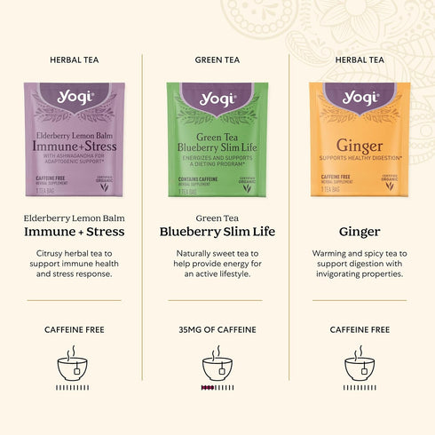 (45 9 9 Yogi Organic Tea Sampler Gift Box Tea Bags) Assorted Delicious Wellness Blends - Favorite Herbal, Green & Black