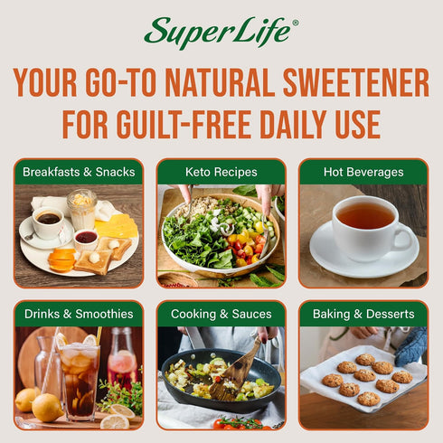 STEVIA SUPER LIFE 7oz 200g Super Life Monk Fruit Sweetener with Fiber Low-Glycemic Index, Diabetic-Safe