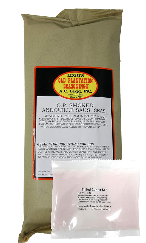 Legg's Old Plantation Seasonings 25 19.5 A.C. Legg's - OP Smoked Andouille Sausage Seasoning for Pounds, Ounce