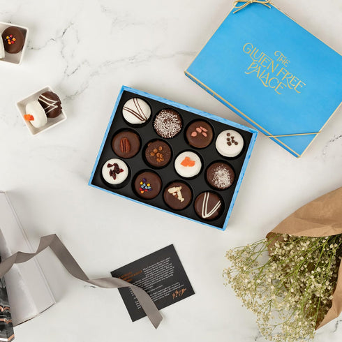 (12 Count) Gluten Free Palace Cookie Gift Basket Vegan Gluten Free Mother's Day Chocolate Covered Cookies Gourmet Gift