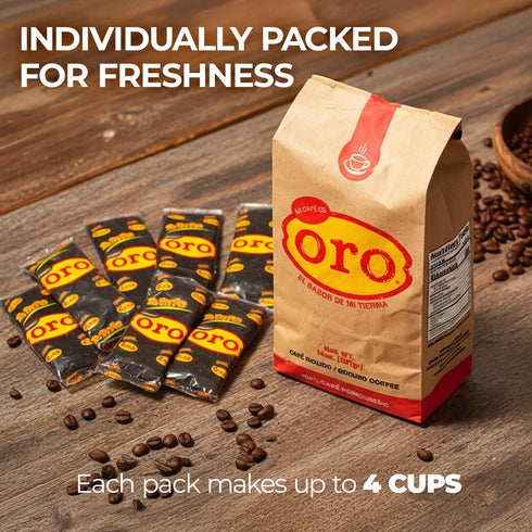 100% Packed 14 Oz 3-Pack Mi cafe es ORO Ground Coffee Honduran Dark Roast; Exotic Flavor; Smooth Aroma; Ideal for Drip