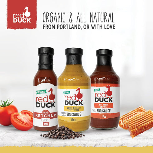 17 Red Duck Sweet Mustard Peppercorn Organic BBQ Sauce, mustard bbq sauce, ounces